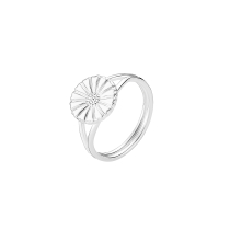 Marguerit ring 11mm med hvid emalje 925