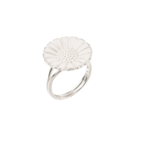 Marguerit ring 18mm med hvid emalje 925