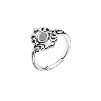Ring med månesten oxyderet 925