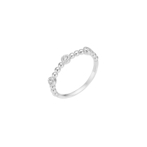 Ring med zirkonia og kugler rhodineret 925