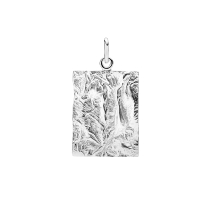 Vedhæng mat rustik 24 x18 mm 925