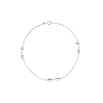 Ankelkæde hjerter 25cm 925