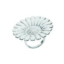 Marguerit ring 36mm med hvid emalje 925