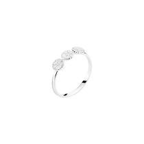 Marguerit ring 3x5mm hvid emalje 925