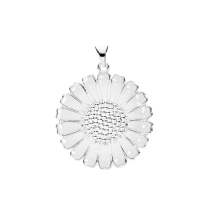 Marguerit vedhæng 25mm hvid emalje 925