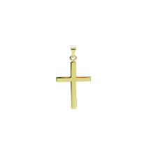 Vedhæng kors stav glat forgyldt 22x15mm 925